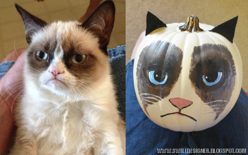 500x313 Grumpy Cat Pumpkin Diy - Grumpy Cat Painting