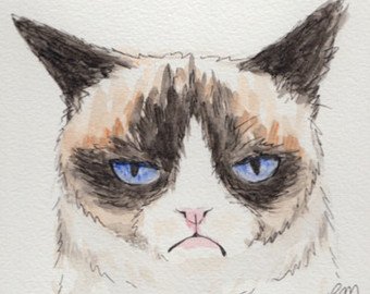 340x270 Grumpy Cat Painting Etsy - Grumpy Cat Painting