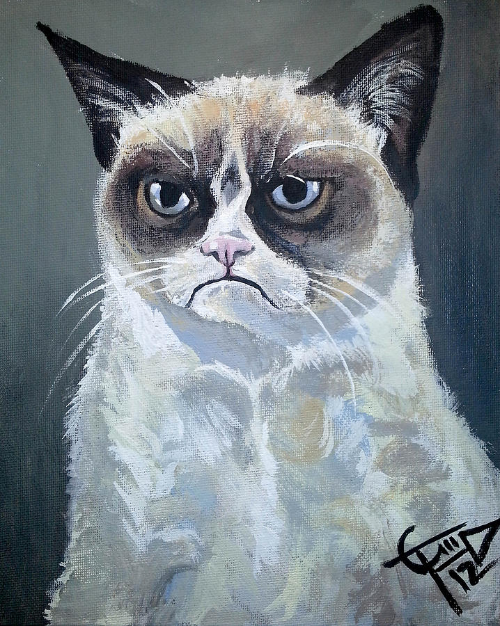 718x900 Tard - Grumpy Cat Painting