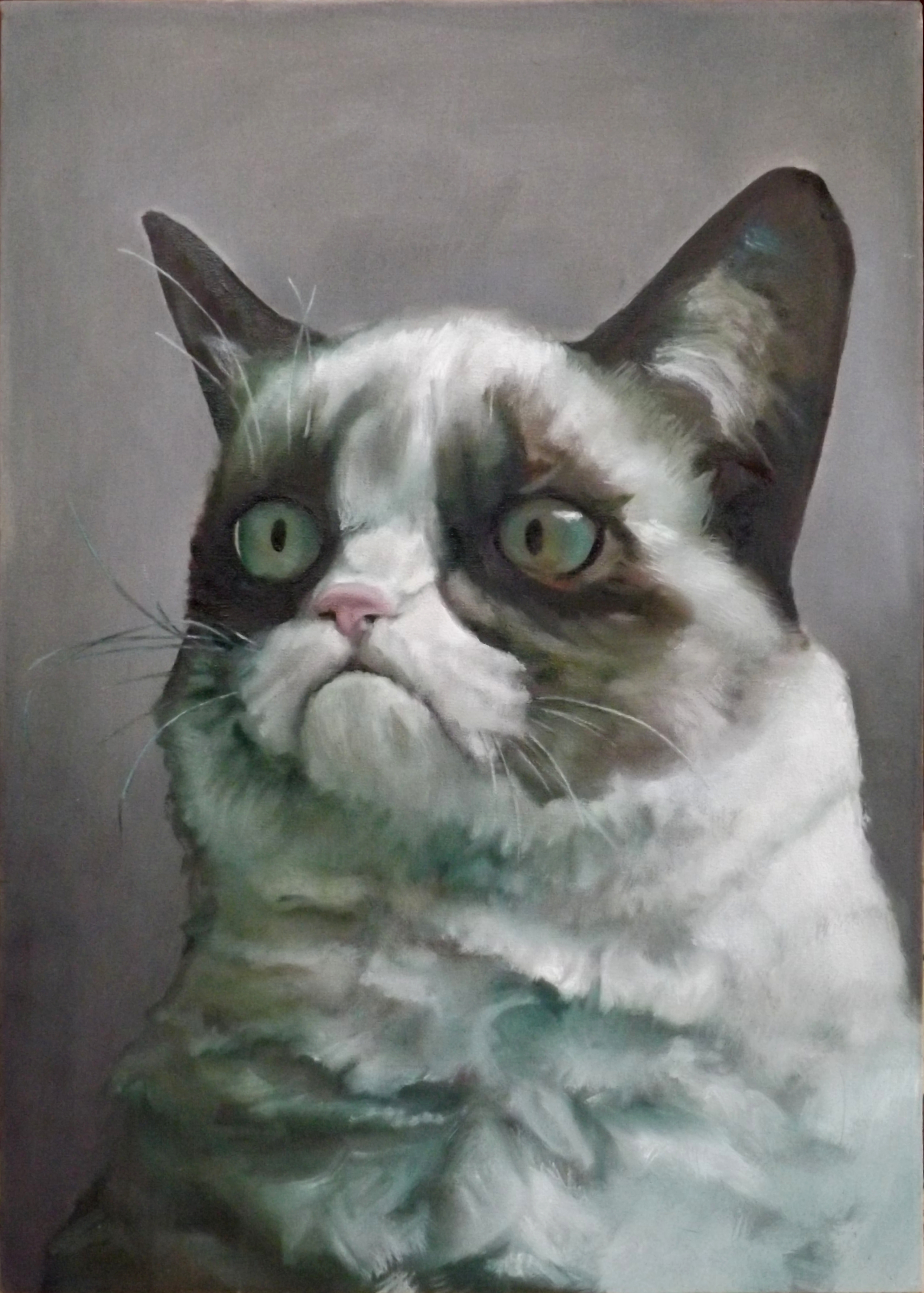 2630x3679 Painting Grumpy Cat Know Your Meme - Grumpy Cat Painting