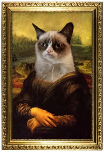 335x488 Grumpy Cat Mona Lisa Posters - Grumpy Cat Painting