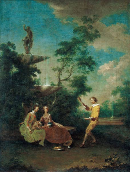 455x600 Gallant Scene In The Park Ii. - Grund Painting