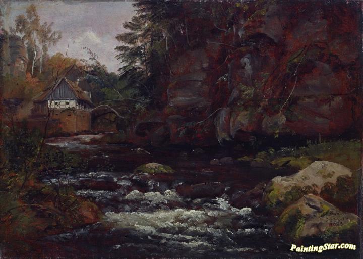 720x513 Mill In Liebethaler Grund Artwork By Johan Christian (J.c.c.) Dahl - Grund Painting