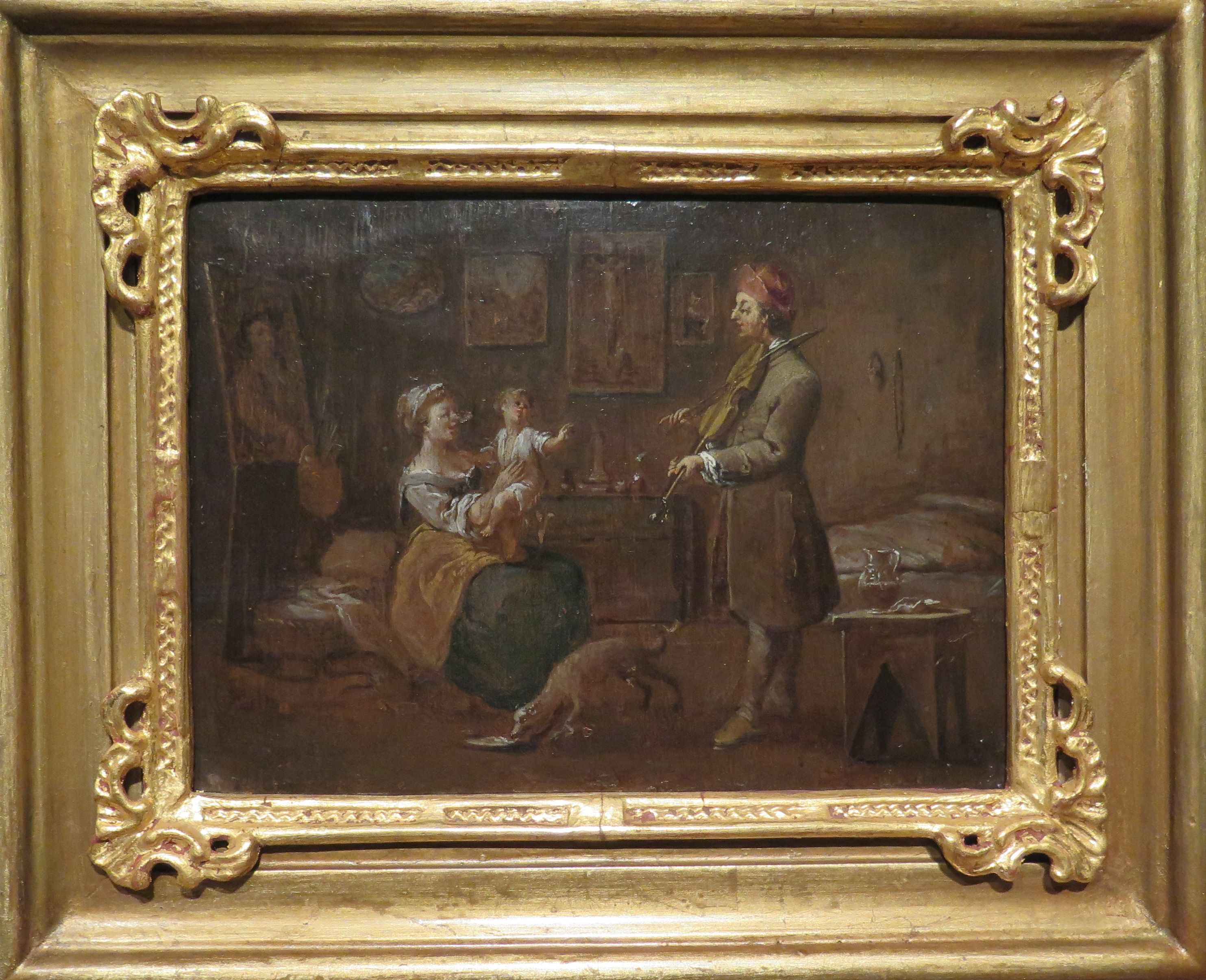 2966x2410 Norbert Grund (1717 1767) Painters Studio, Before 1767 Dogs - Grund Painting