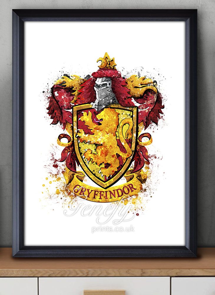 730x1000 Harry Potter Gryffindor Crest Watercolor Painting Art Poster Print - Gryffindor Painting