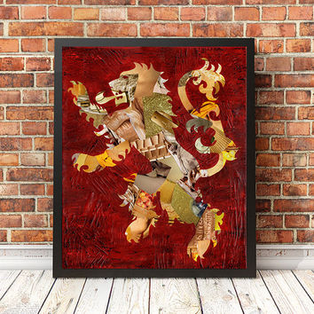 354x354 Shop Cave Art Paintings On Wanelo - Gryffindor Painting