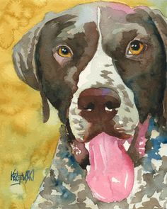 236x295 German Shorthaired Pointer Gsp Art Print Pop Dog Art Bright Colors - Gsp Painting