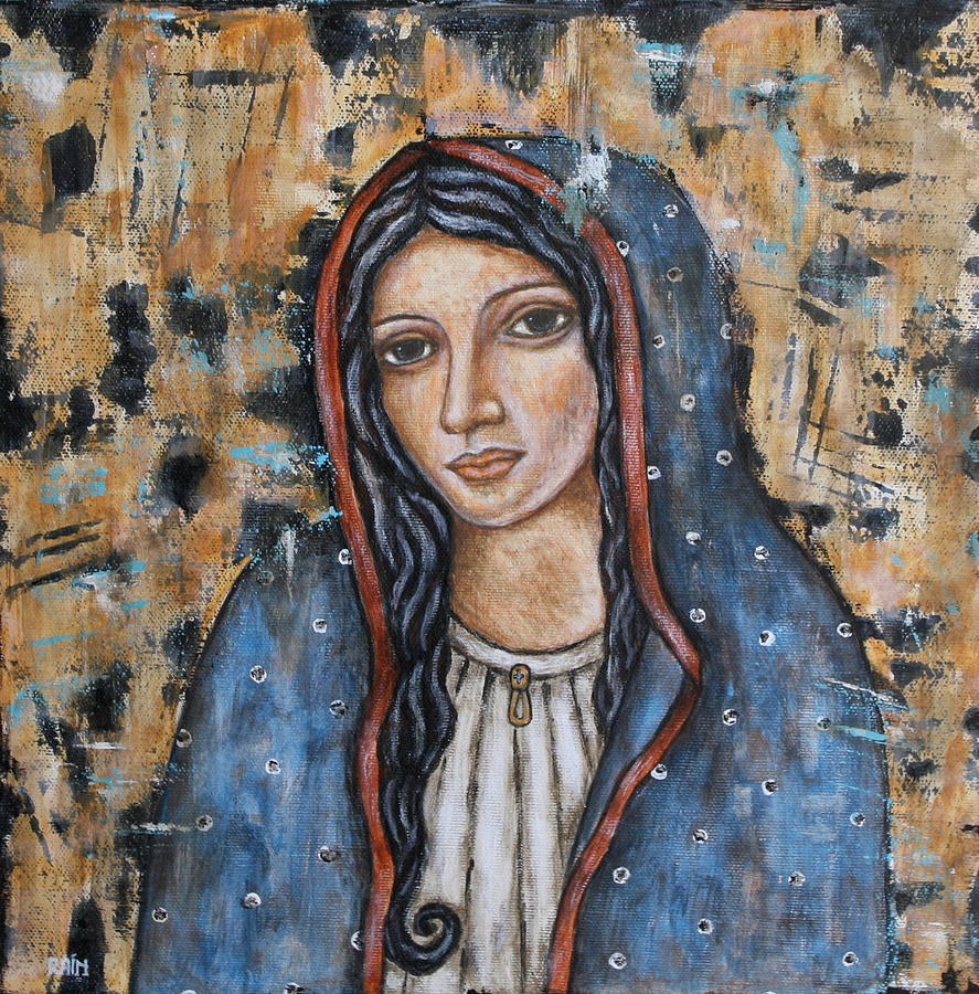 887x900 Our Lady Of Guadalupe Painting By Rain Ririn - Guadalupe Painting