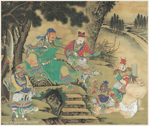 300x254 Chinese Old Scroll Painting Guanyu Capturing Enemy's General By - Guan Yu Painting