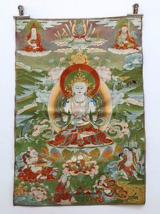 225x300 Tibet Collectable Silk Hand Painted Guanyin Painting Thangka 017 - Guanyin Painting