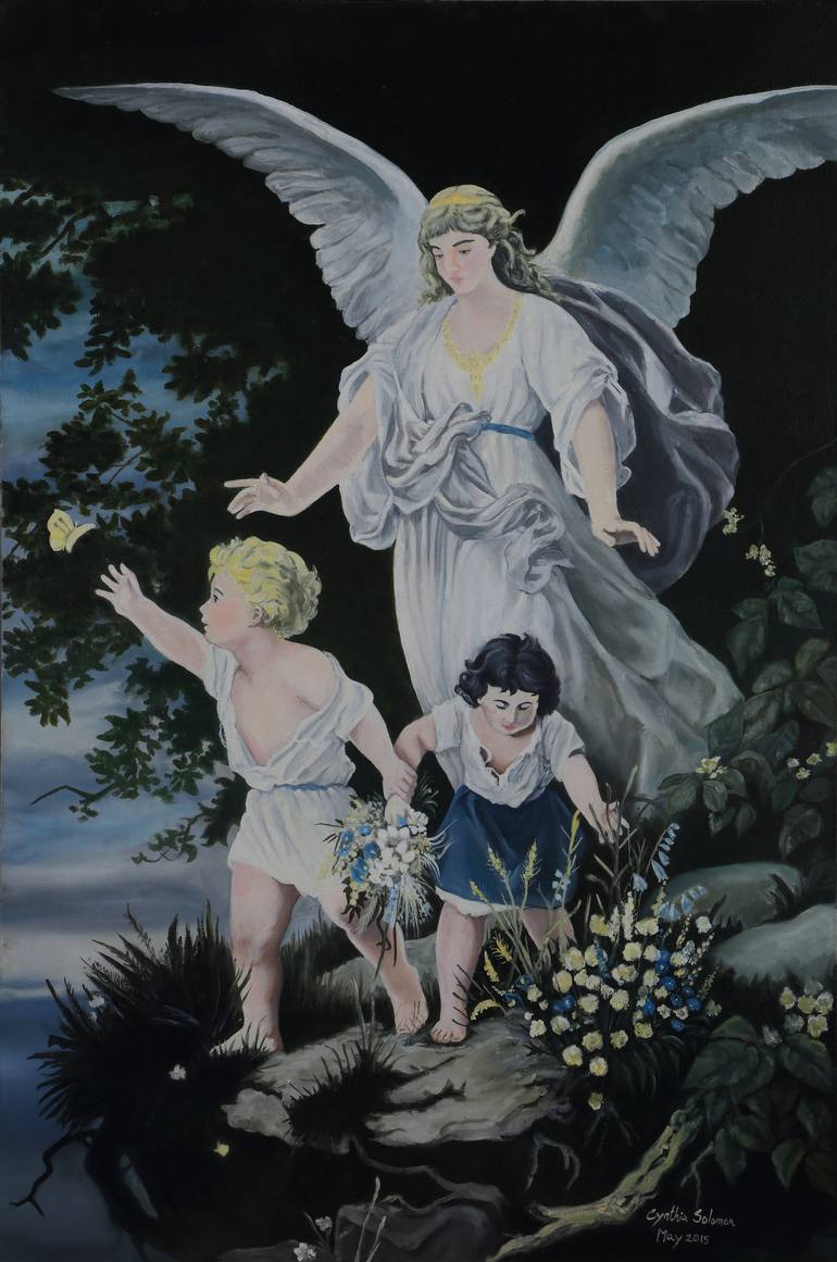 770x1161 Saatchi Art The Guardian Angel Painting By Cynthia Solomon - Guardian Angel Painting