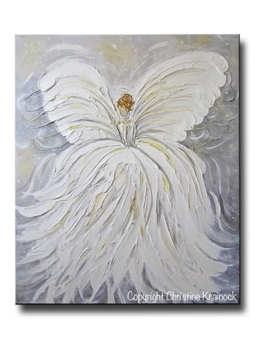 360x480 Giclee Print Abstract Angel Painting Fine Art Guardian Angel - Guardian Angel Painting Artist