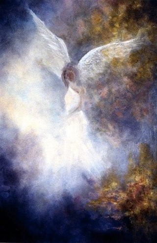 320x495 Guardian Angel, Angel Art By Marina Petro Original Art Painting By - Guardian Angel Painting Artist