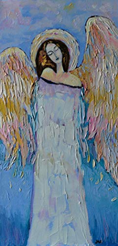 241x500 Beautiful Angel Painting Guardian Angel For Nursery - Guardian Angel Painting Artist