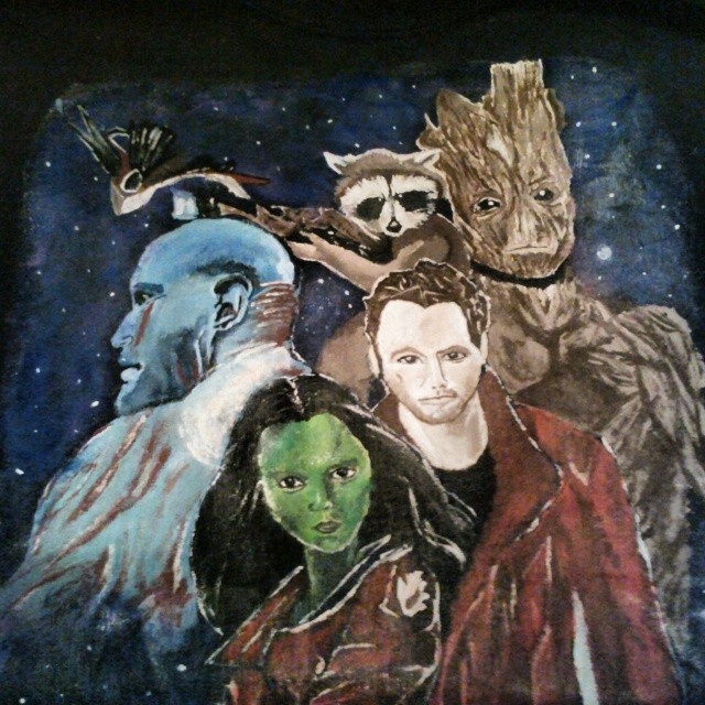 640x640 Handpainted Marvel Guardians Of The Galaxy T Shirt By - Guardians Of The Galaxy Painting
