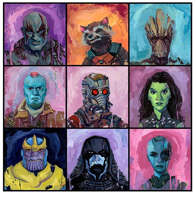 640x660 The Guardians Of The Galaxy Art Print By Rich Pellegrino - Guardians Of The Galaxy Painting