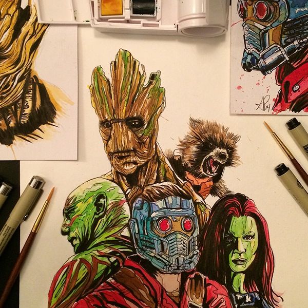 600x600 Fan Art - Guardians Of The Galaxy Painting