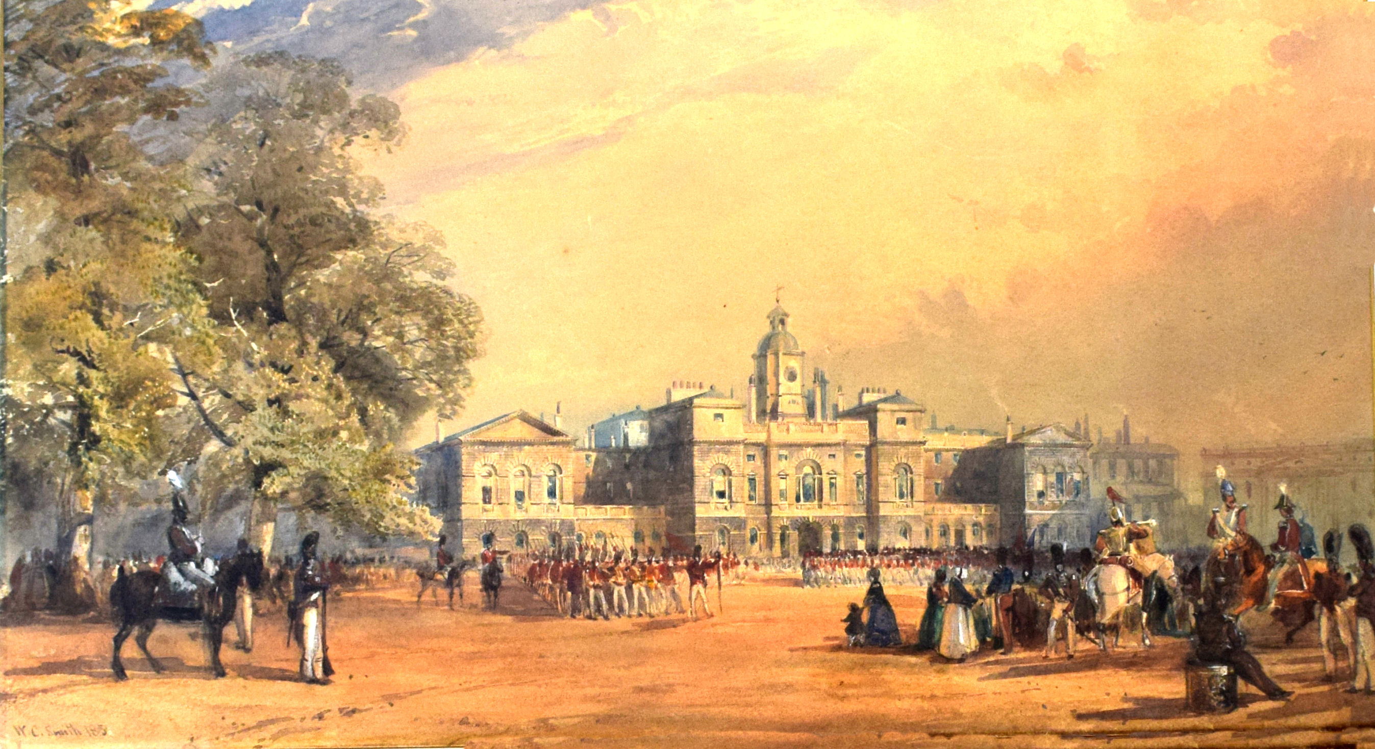 2695x1469 The Trooping Of The Colour, Horse Guards Parade Whitehall, 1851 - Guards Painting