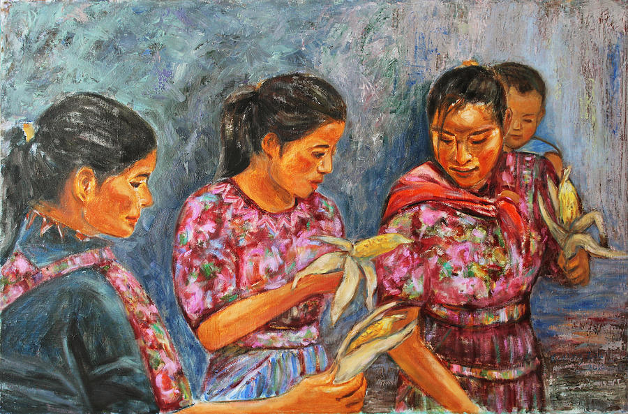 900x593 Guatemala Impression Iii Painting By Xueling Zou - Guatemala Painting