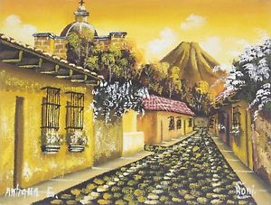 300x227 Original Oil Painting Landscape Signed - Guatemala Painting