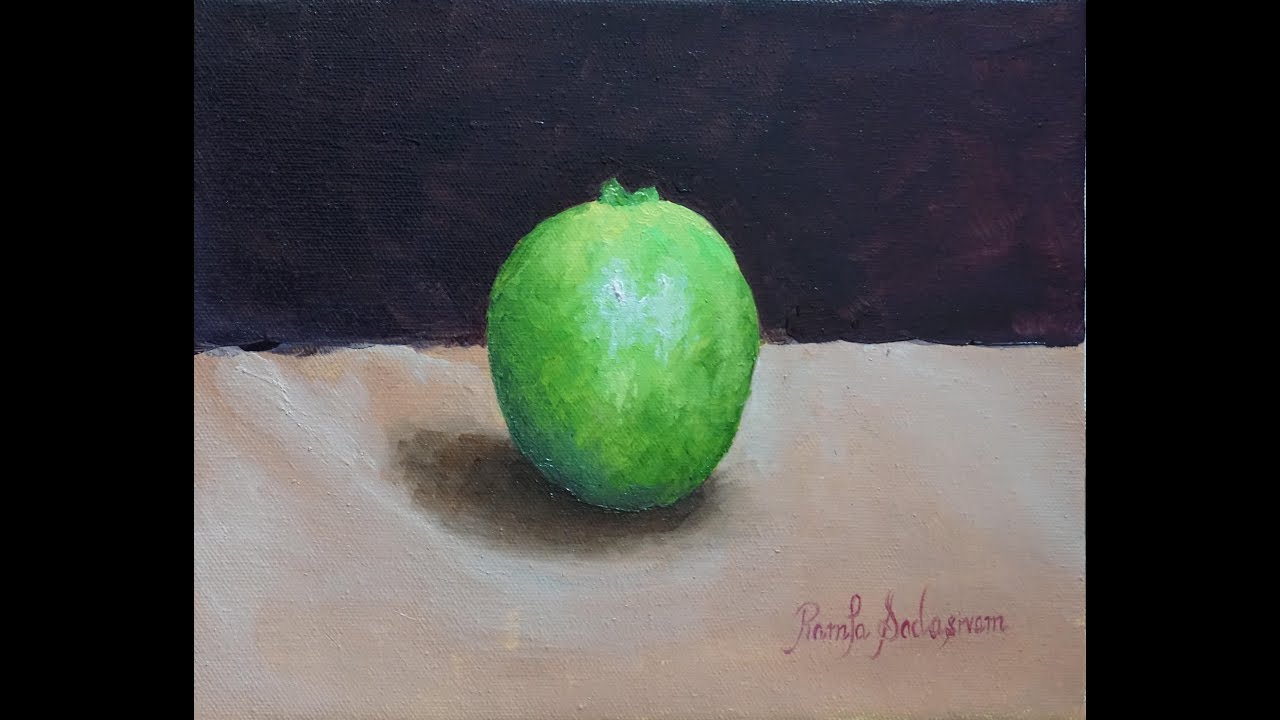 1280x720 Speed Oil Painting Of Guava (Time Lapse Video) - Guava Painting