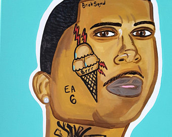 340x270 Dope Wall Canvas Kendrick Lamar Sit Down Be Humble Hand - Gucci Mane Painting