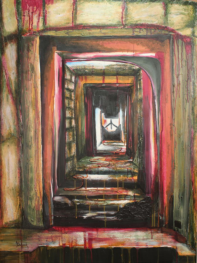 673x900 Guillotine Vs Peace Painting By Ann Sokolovich - Guillotine Painting