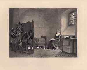 300x242 Marie Antoinette Queen France Treason Guillotine 1894 Antique - Guillotine Painting