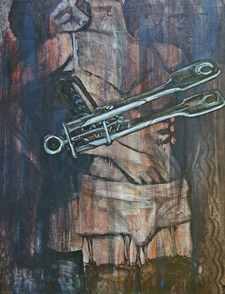 770x1008 Saatchi Art Tongue Guillotine Painting By Michelle Sauve - Guillotine Painting