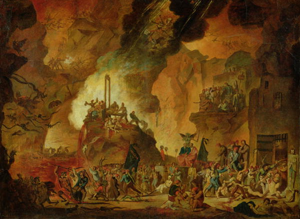 600x437 The Triumph Of The Guillotine In Hell Painting Nicolas Antoine - Guillotine Painting