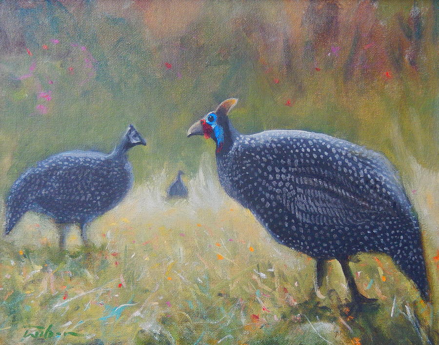 900x707 Tarantale - Guinea Fowl Painting
