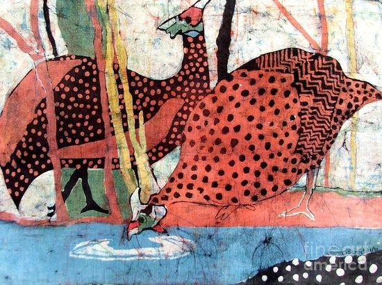 550x410 Guinea Fowl Painting - Guinea Fowl Painting