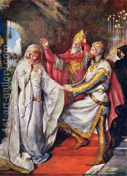 433x600 The Marriage Of King Arthur And Queen Guinevere John Henry - Guinevere Painting