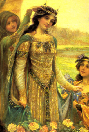 307x454 Lancelot And Guinevere Painting According To Hopkins S - Guinevere Painting