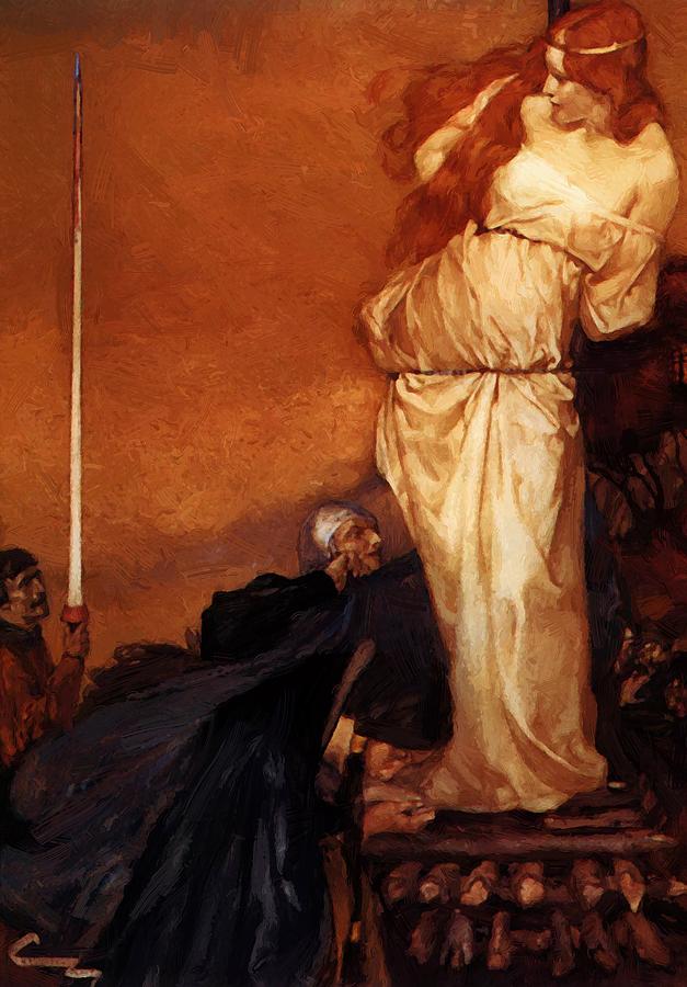 627x900 Guinevere Rescued By Lancelot Painting By Burnejones Edward - Guinevere Painting