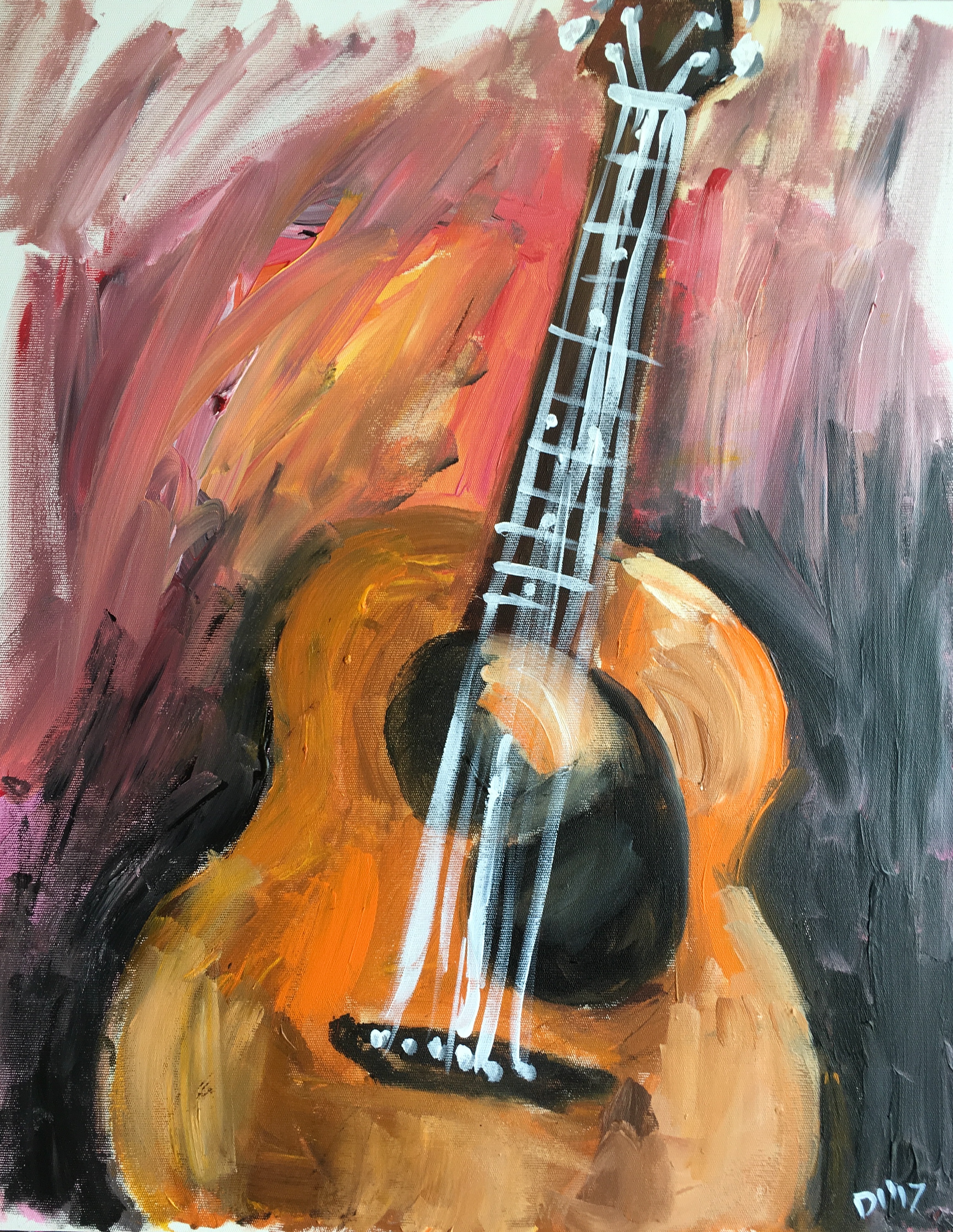 2778x3593 It Started With A Painting Study Diane Dyal Paintings - Guitar Acrylic Painting