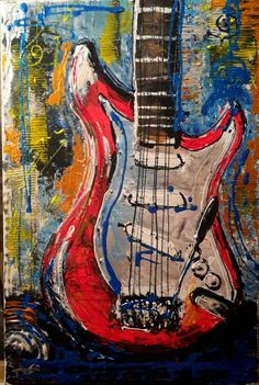 Guitar Acrylic Painting at PaintingValley.com | Explore collection of ...