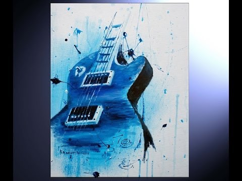 480x360 Splash Canvas Of A Gibson - Guitar Acrylic Painting