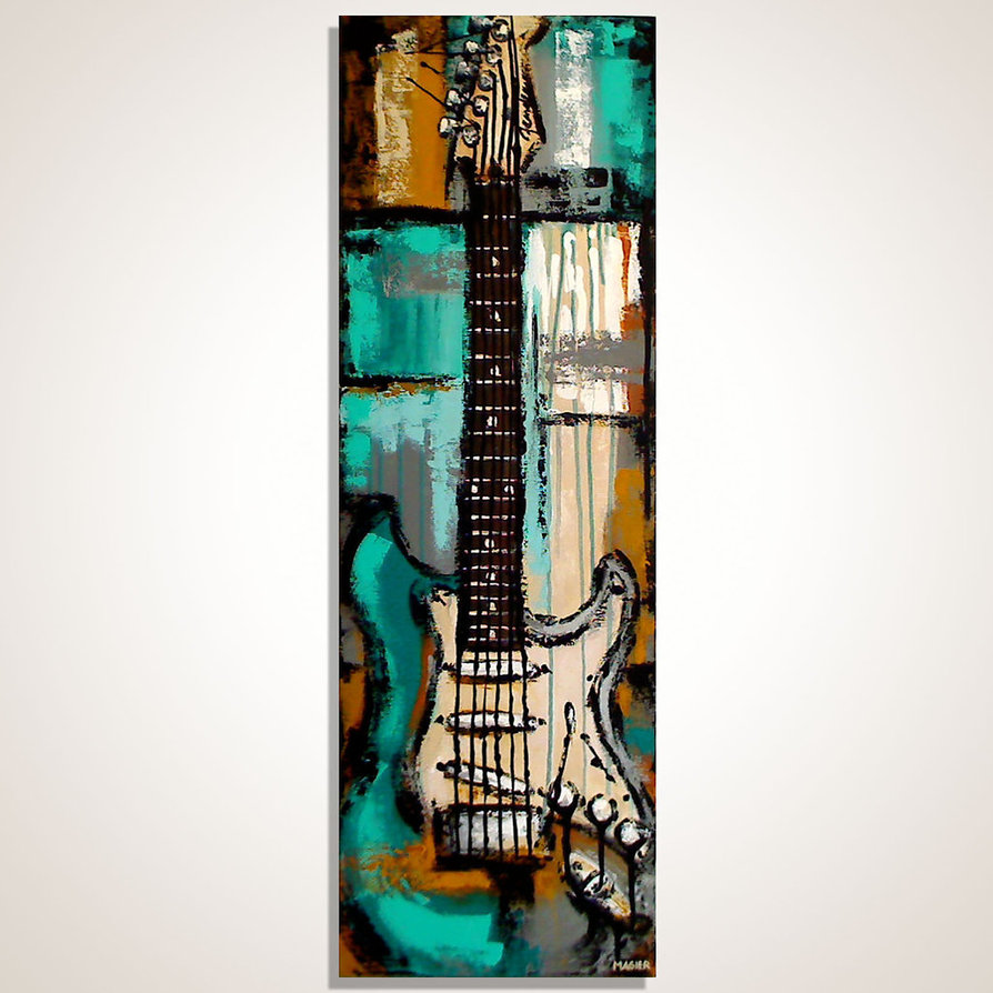 Guitar Canvas Painting at PaintingValley.com | Explore collection of ...