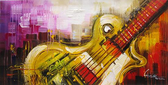 550x279 Abstract Painting,guitar,rhythm,music,oil Painting - Guitar Oil Painting