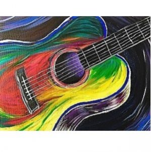 299x300 Guitar Painting On Canvas - Guitar Painting