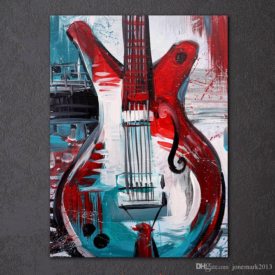960x960 Hd Printed Canvas Art Abstract Guitar Painting Vintage Wall - Guitar Painting