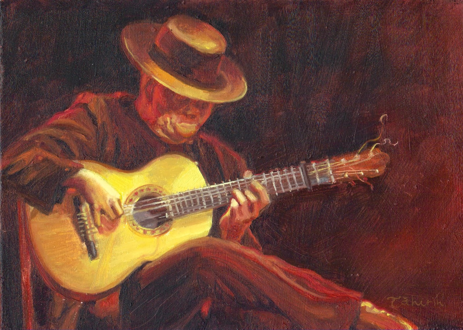 1600x1142 Classical Guitar Painting My Painted Life - Guitar Painting