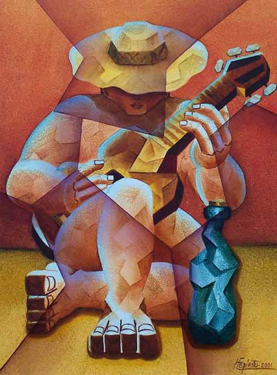 400x541 Guitar Player Paintings By Famous Artists - Guitar Player Painting