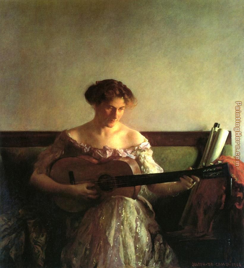 821x901 Joseph Decamp The Guitar Player Painting Anysize 50% Off - Guitar Player Painting