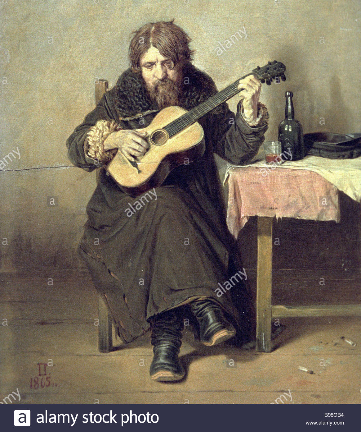 1164x1390 Reproduction Of Painting Lonely Guitar Player By Vasily Perov - Guitar Player Painting