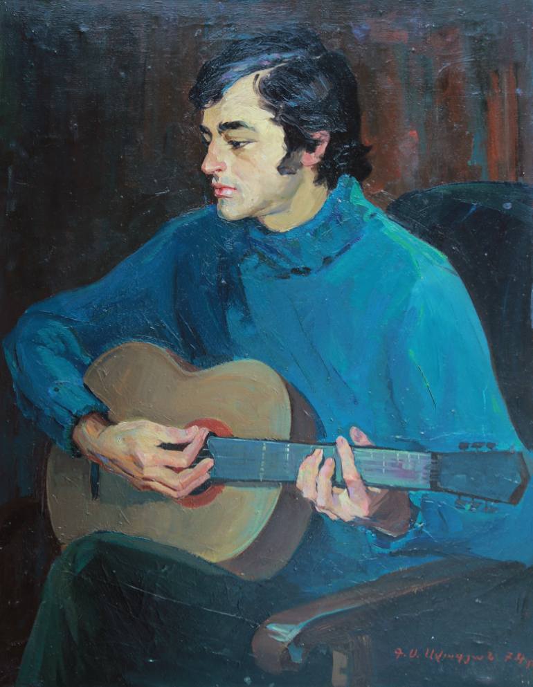 Guitar Player Painting at PaintingValley.com | Explore collection of ...