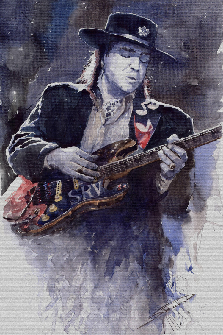 750x1125 Portrait Canvas Painting Figure Print Watercolor Masterpiece Giant - Guitar Player Painting