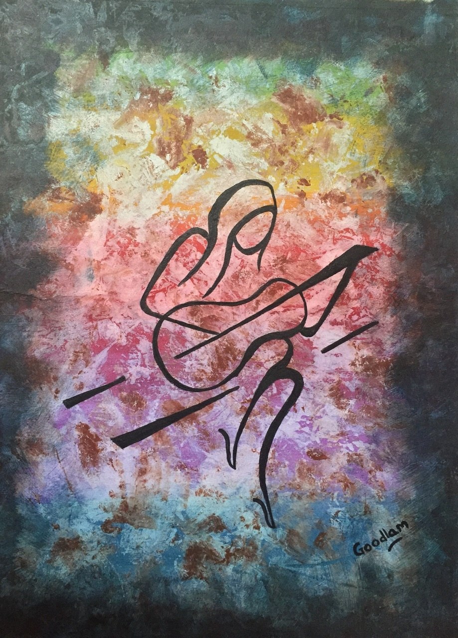 919x1280 Buy The Guitar Player Handmade Painting By Goodlam Chopda. Code - Guitar Player Painting