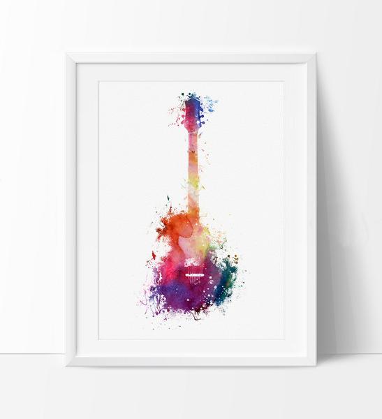 Guitar Watercolor Painting at PaintingValley.com | Explore collection ...